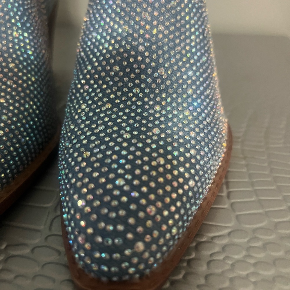 Blue Rhinestone Cowboy Boots - Picture 6 of 7